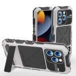 R-JUST Pancerne Etui Antywstrząsowe do iPhone 15 Pro srebrne
