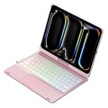 Podświetlana Obrotowa Klawiatura TouchPad do iPad Pro 11 2024 różowa