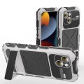 R-JUST Pancerne Etui Antywstrząsowe do iPhone 15 Plus srebrne