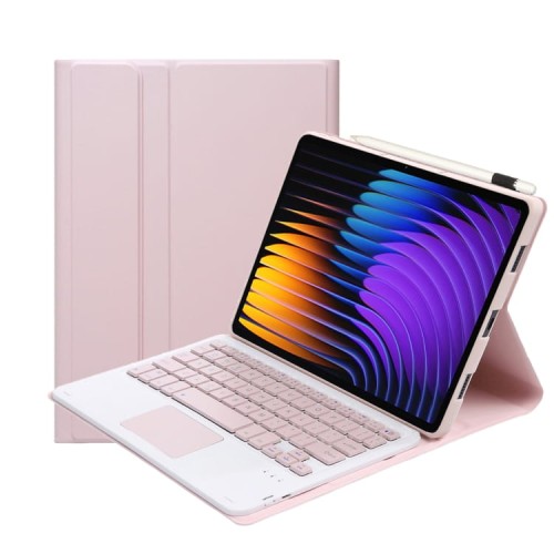Różowy Pokrowiec Etui Klawiatura z Touchpad do Xiaomi Pad 7 / Pad 7 Pro