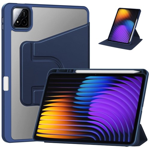 Obrotowe Etui ze schowkiem na rysik do Xiaomi Pad 7 / Pad 7 Pro granatowe