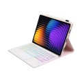 Różowe Etui Podświetlana Klawiatura z Touchpad do Xiaomi Pad 7 / Pad 7 Pro