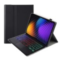 Czarne Etui Podświetlana Klawiatura z Touchpad do Xiaomi Pad 7 / Pad 7 Pro