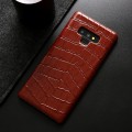 Eleganckie etui skóra krokodyla Samsung Galaxy Note 9 - kolor brązowy