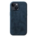Zamszowe Eleganckie Etui Obudowa Plecki MagSafe do iPhone 13 niebieskie