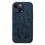 Zamszowe Eleganckie Etui Obudowa Plecki MagSafe do iPhone 13 niebieskie