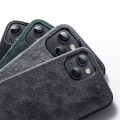 Zamszowe Eleganckie Etui Obudowa Plecki MagSafe do iPhone 13 niebieskie