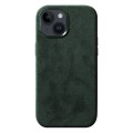 Zamszowe Eleganckie Etui Obudowa Plecki MagSafe do iPhone 13 zielone