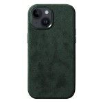 Zamszowe Eleganckie Etui Obudowa Plecki MagSafe do iPhone 13 zielone