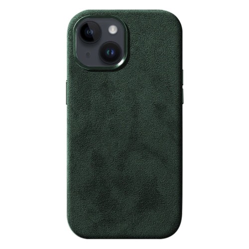 Zamszowe Eleganckie Etui Obudowa Plecki MagSafe do iPhone 13 zielone