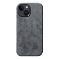 Zamszowe Eleganckie Etui Obudowa Plecki MagSafe do iPhone 13 szare