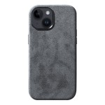 Zamszowe Eleganckie Etui Obudowa Plecki MagSafe do iPhone 13 szare