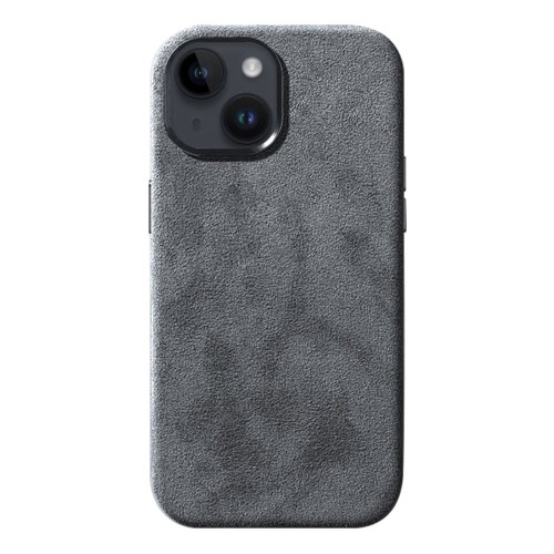 Zamszowe Eleganckie Etui Obudowa Plecki MagSafe do iPhone 13 szare