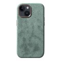 Zamszowe Eleganckie Etui Obudowa Plecki MagSafe do iPhone 13 zielone