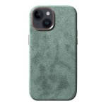Zamszowe Eleganckie Etui Obudowa Plecki MagSafe do iPhone 13 zielone