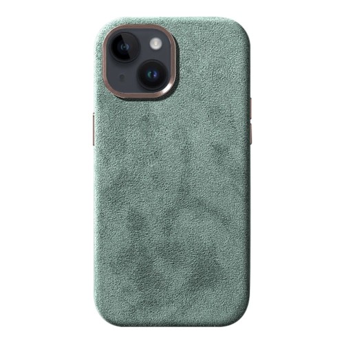 Zamszowe Eleganckie Etui Obudowa Plecki MagSafe do iPhone 13 zielone
