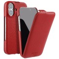 MELKCO MagSafe Skórzane Etui z Klapką do iPhone 16 czerwone