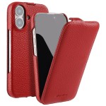 MELKCO MagSafe Skórzane Etui z Klapką do iPhone 16 czerwone