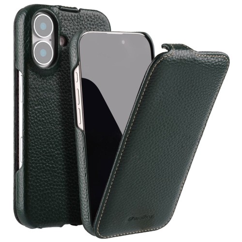 MELKCO MagSafe Skórzane Etui z Klapką do iPhone 16 zielone