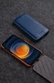 MELKCO MagSafe Skórzane Etui z Klapką do iPhone 16 granatowe