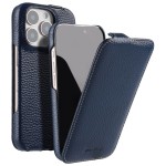 MELKCO MagSafe Skórzane Etui z Klapką do iPhone 16 Pro Max granatowe