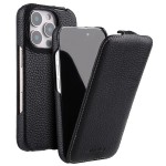 MELKCO MagSafe Skórzane Etui z Klapką do iPhone 16 Pro Max czarne