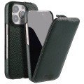 MELKCO MagSafe Skórzane Etui z Klapką do iPhone 16 Pro zielone
