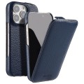 MELKCO MagSafe Skórzane Etui z Klapką do iPhone 16 Pro granatowe
