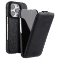 MELKCO MagSafe Skórzane Etui z Klapką do iPhone 16 Pro czarne