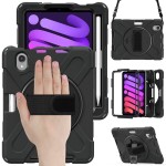 Shockproof Pancerne Etui Obudowa z Paskiem do iPad Mini 7/6 czarne