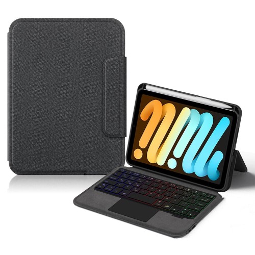 Czarne Etui podświetlana Klawiatura z Gładzikiem do Apple iPad Mini 6/7