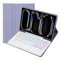 Fioletowe Etui Podświetlana Klawiatura Gładzik do iPad Pro 11 2024