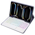 Fioletowe Etui Podświetlana Klawiatura Gładzik do iPad Pro 11 2024