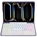 Fioletowe Etui Podświetlana Klawiatura Gładzik do iPad Pro 11 2024