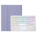 Fioletowe Etui Podświetlana Klawiatura Gładzik do iPad Pro 11 2024