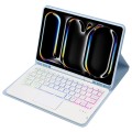 Niebieskie Etui Podświetlana Klawiatura Gładzik do iPad Pro 11 2024