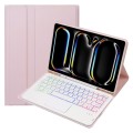 Różowe Etui Podświetlana Klawiatura Gładzik do iPad Pro 11 2024