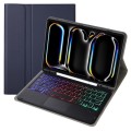 Granatowe Etui Podświetlana Klawiatura Gładzik do iPad Pro 11 2024
