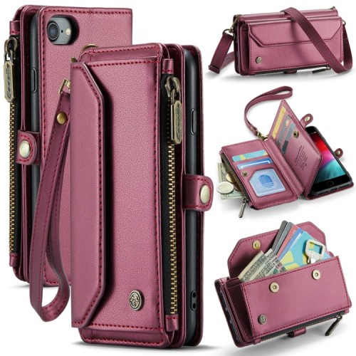 Czerwone Etui Pokrowiec Portfel CASEME do iPhone SE / 8 / 7