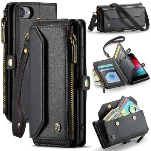 Czarne Etui Pokrowiec Portfel CASEME do iPhone SE / 8 / 7
