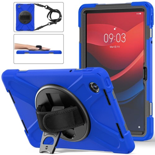 X-Shape Pancerne Mocne Etui z Uchwytem i Paskiem do Lenovo Tab M11 niebieskie