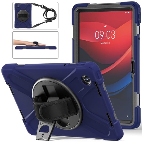 X-Shape Pancerne Mocne Etui z Uchwytem i Paskiem do Lenovo Tab M11 granatowe