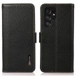 KHAZNEH Skórzane Etui Pokrowiec FRID do Samsung Galaxy S25 Ultra czarne