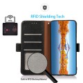 KHAZNEH Skórzane Etui Pokrowiec FRID do Samsung Galaxy S25 Ultra czarne