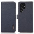 KHAZNEH Skórzane Etui Pokrowiec FRID do Samsung Galaxy S25 Ultra niebieskie