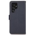 KHAZNEH Skórzane Etui Pokrowiec FRID do Samsung Galaxy S25 Ultra niebieskie