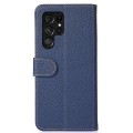 KHAZNEH Skórzane Etui Pokrowiec do Samsung Galaxy S25 Ultra niebieskie