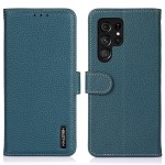 KHAZNEH Skórzane Etui Pokrowiec do Samsung Galaxy S25 Ultra zielone