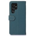 KHAZNEH Skórzane Etui Pokrowiec do Samsung Galaxy S25 Ultra zielone