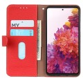 KHAZNEH Skórzane Etui Pokrowiec do Samsung Galaxy S25 Ultra czerwone
